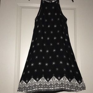 Mudd Midi Black and White Dress
